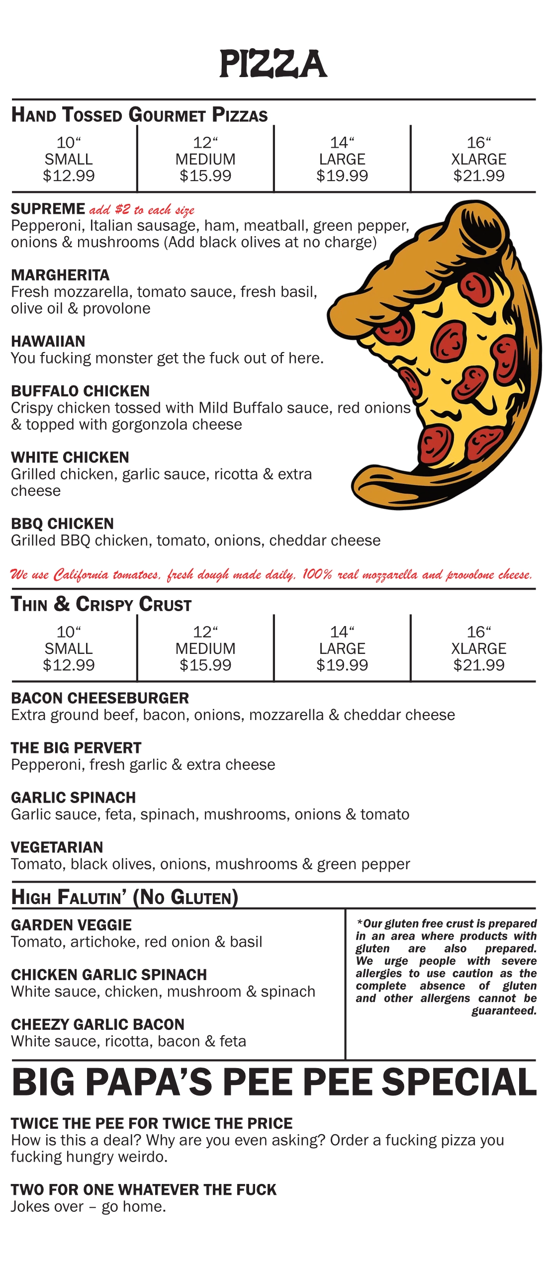 Miscellaneous Handouts: The Pizza Pervert